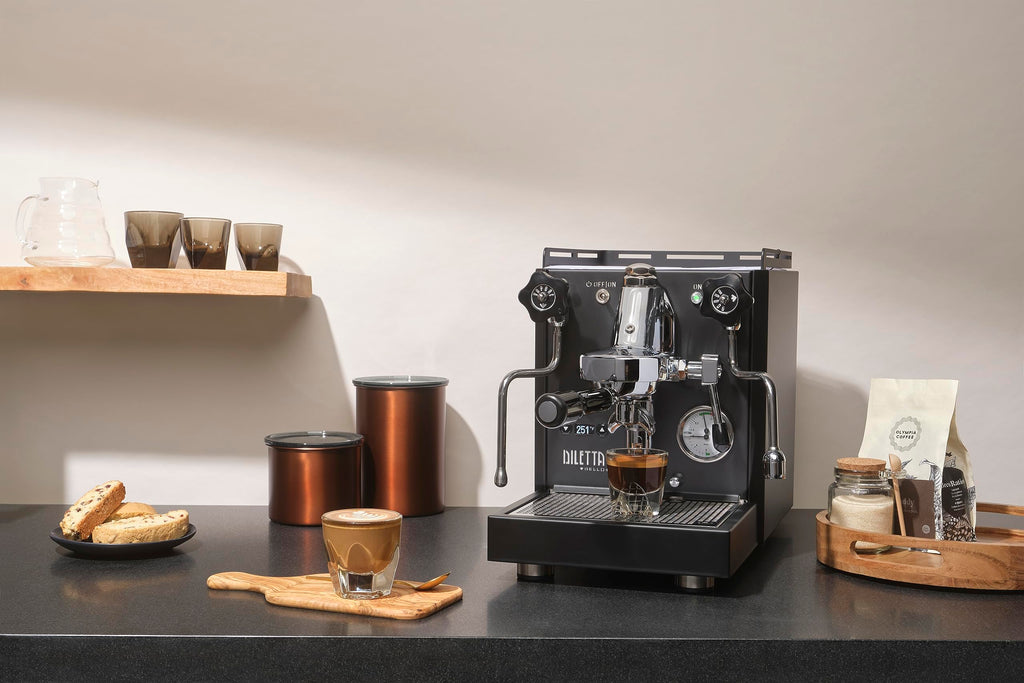 Diletta Bello+ Espresso Machine | E61 | PID Temperature Control | Shot Timer | Programmable Preinfusion | Handmade In Italy (Black)