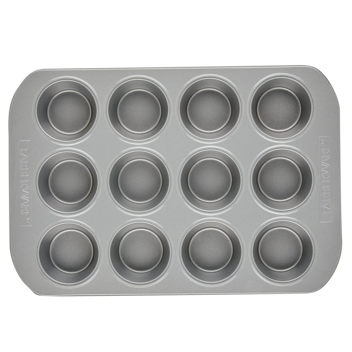 Farberware Bakeware Nonstick Muffin & Cupcake Pans, 12-Cup, Gray