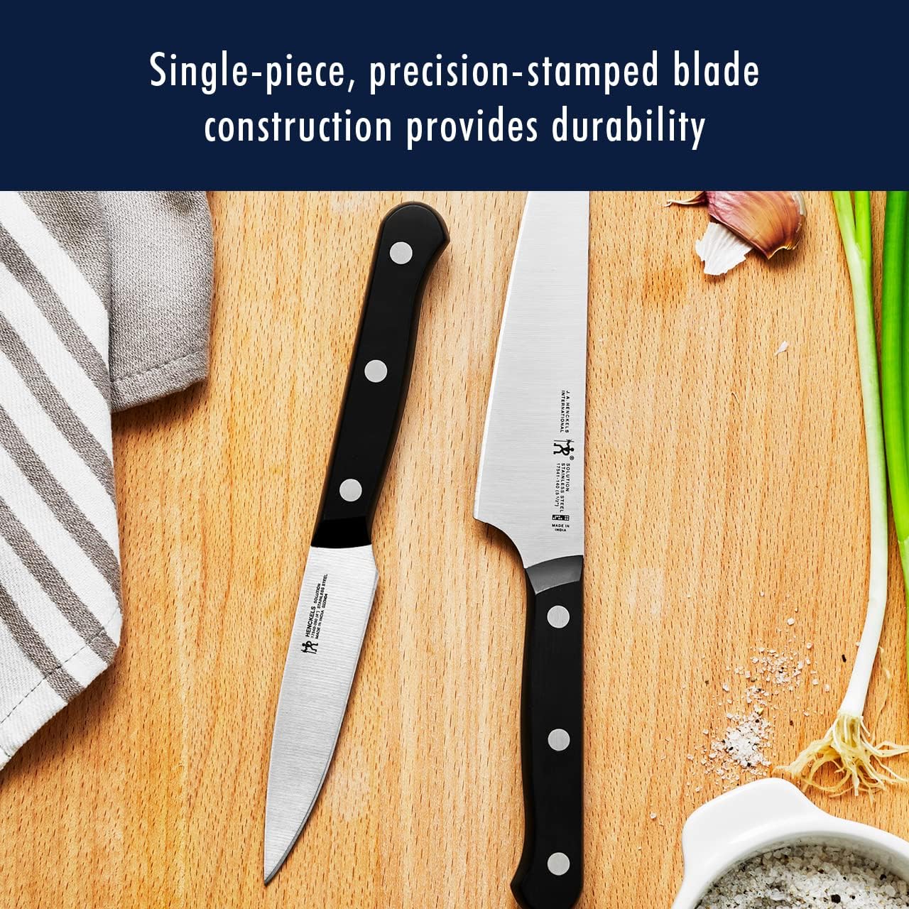 Henckels Solution 12-Pc Knife Set, Razor-Sharp, German Engineered, Brown