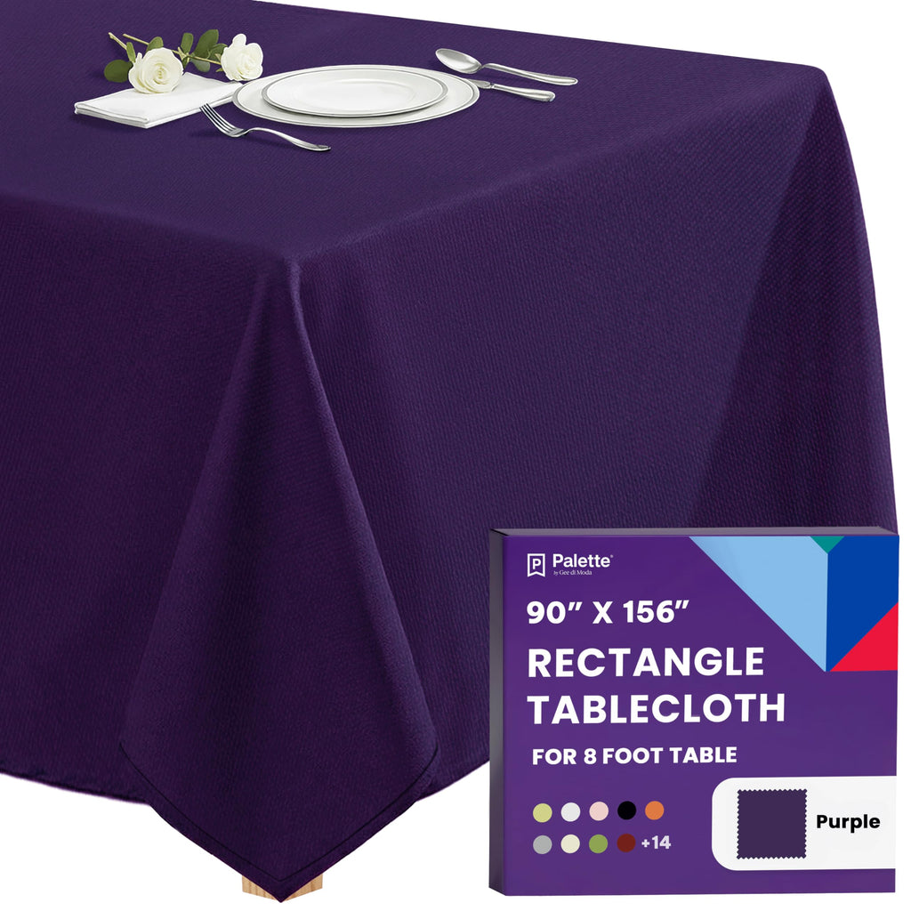 Gee Di Moda Rectangle Tablecloth - 90 x 156 Inch Chocolate Table Cloth for 8 Foot Tables with Floor-Length Drop - Heavy Duty Washable Fabric for Holiday Party, Dinner, Weddings & Baby Shower