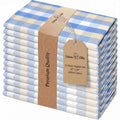 Urban Villa Cloth Napkins 100% Cotton Highly Absorbent Washable Reusable Premium Dinner Napkins Ideal for Gifts for Mothers Day Hotel Farmhouse Parties - Blue Sand Checks (20" x 20", Set of 12)