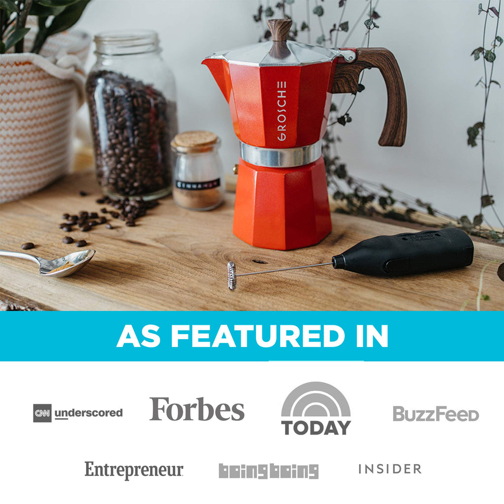 GROSCHE Milano Stovetop Espresso Maker Moka Pot 9 espresso Cup 15.2 oz Red