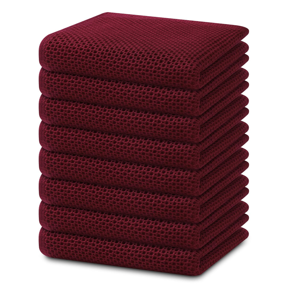 Homaxy 100% Cotton Waffle Weave Kitchen Dish Towels 18-Pack, Black
