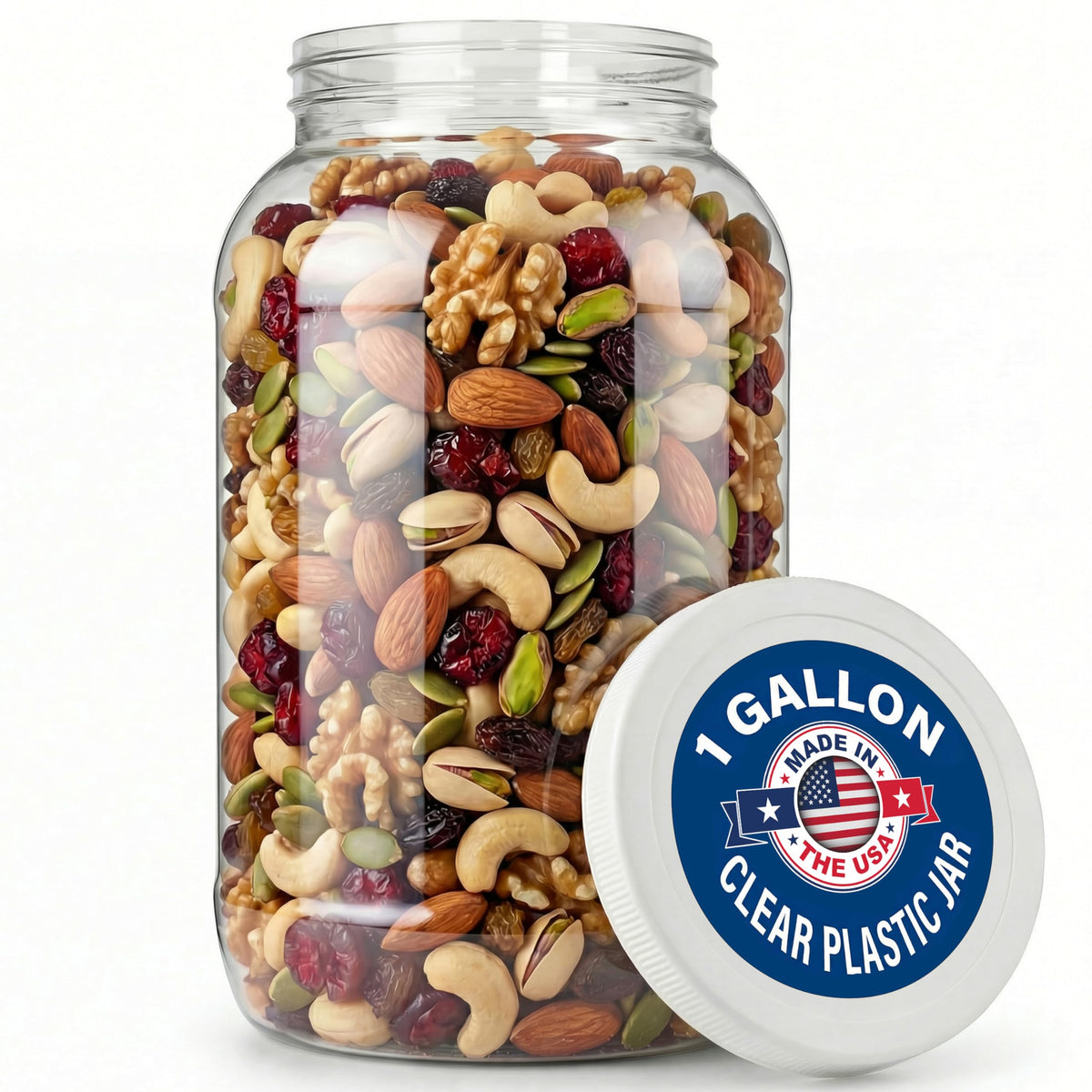 Billy Buckskin 1 Gallon Large Plastic Jar with Lid, Food Safe, 1 Pack