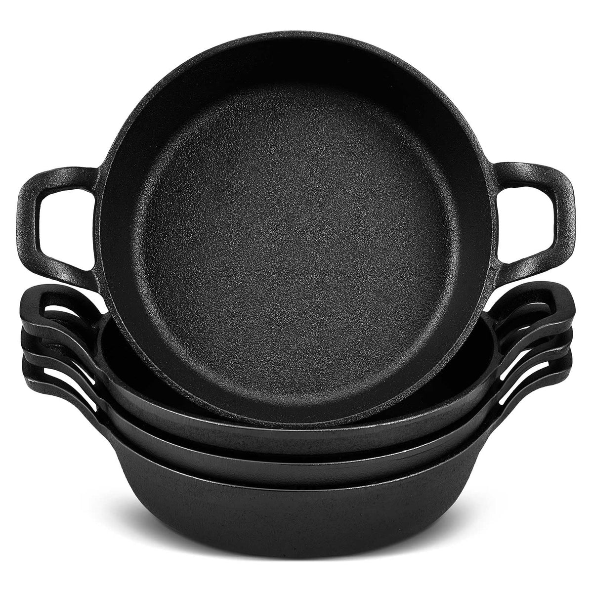Ziliny 6 Pack Mini Cast Iron Skillets 6.3 x 6.3 x 1.5 Inch Pan Ramekin Set