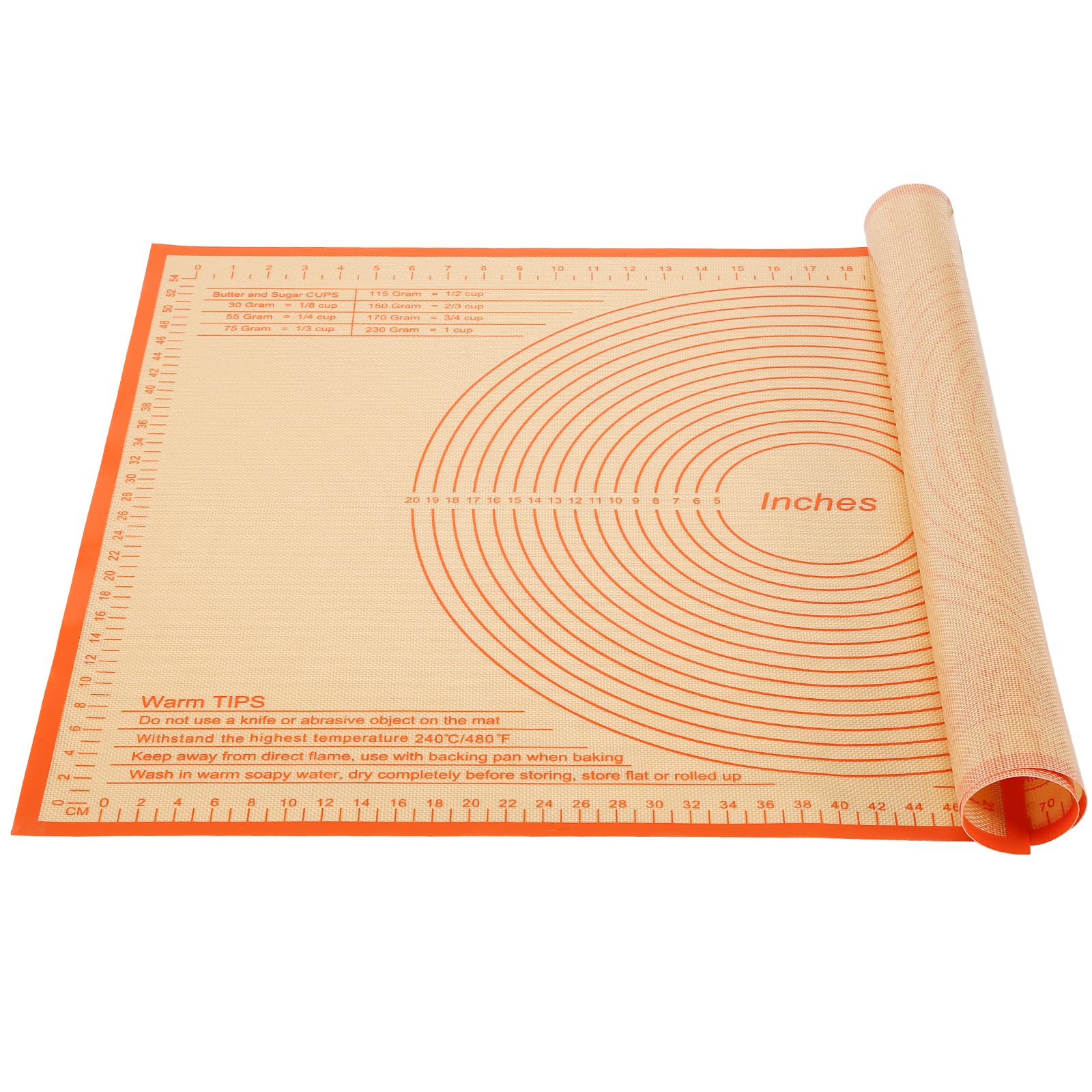 Silicone Pastry Mat 34x26 Inch Nonstick Baking Mat -Perfect for Doug, Pastry, Bread, Dough Rolling, Kneading Board, Pie Crust, Fondant, Pasta/Pizza, Kitchen Counter Mat