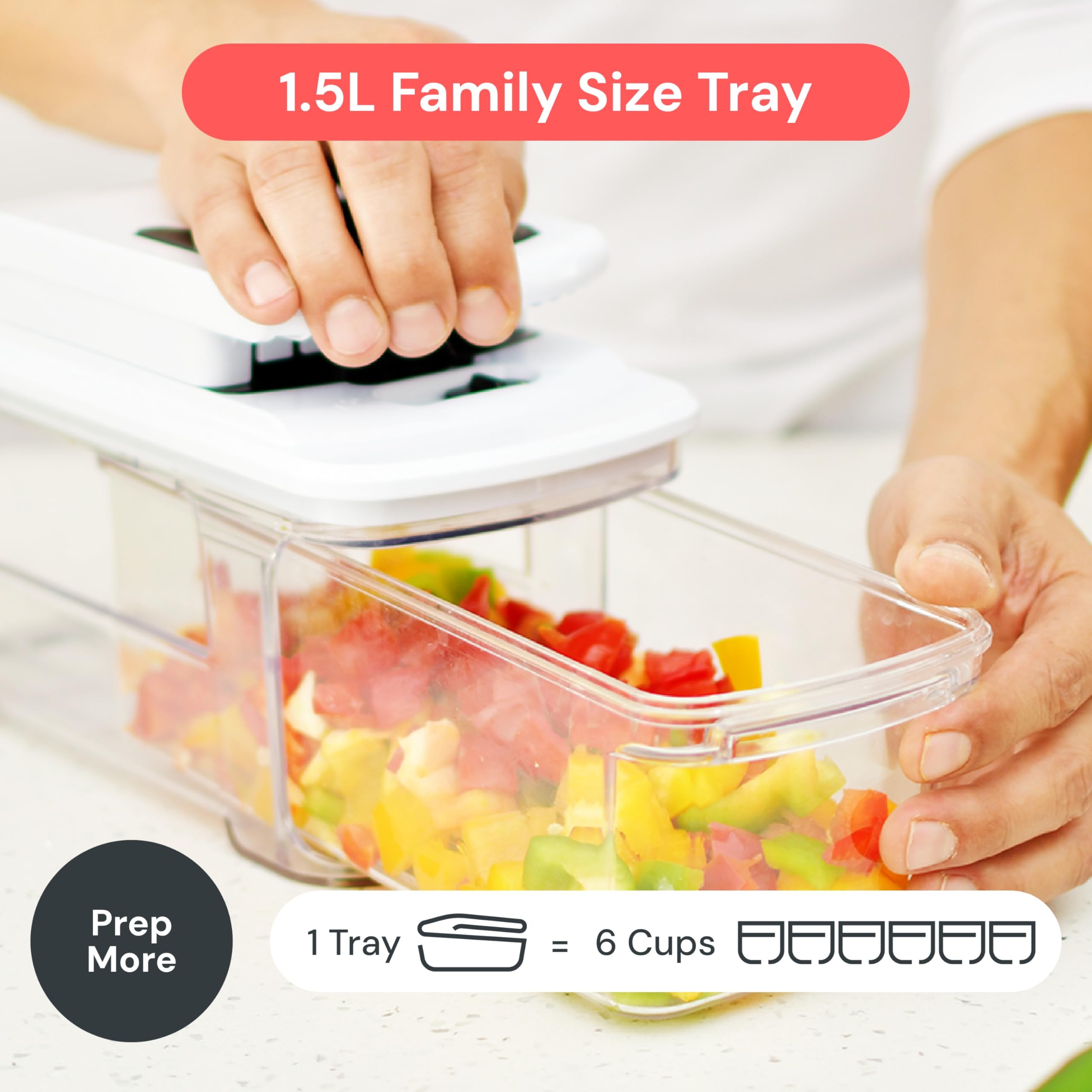 Fullstar Pro XL Vegetable Chopper & Mandoline Slicer w Pull-Out Catch Tray