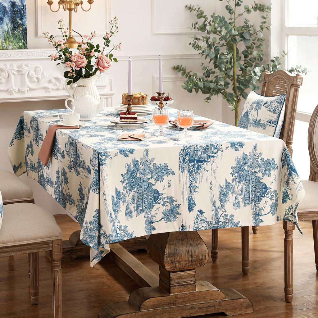 patdrea Elegant French Linen Tablecloth,Rectangular,94"x63"-Lucerne A