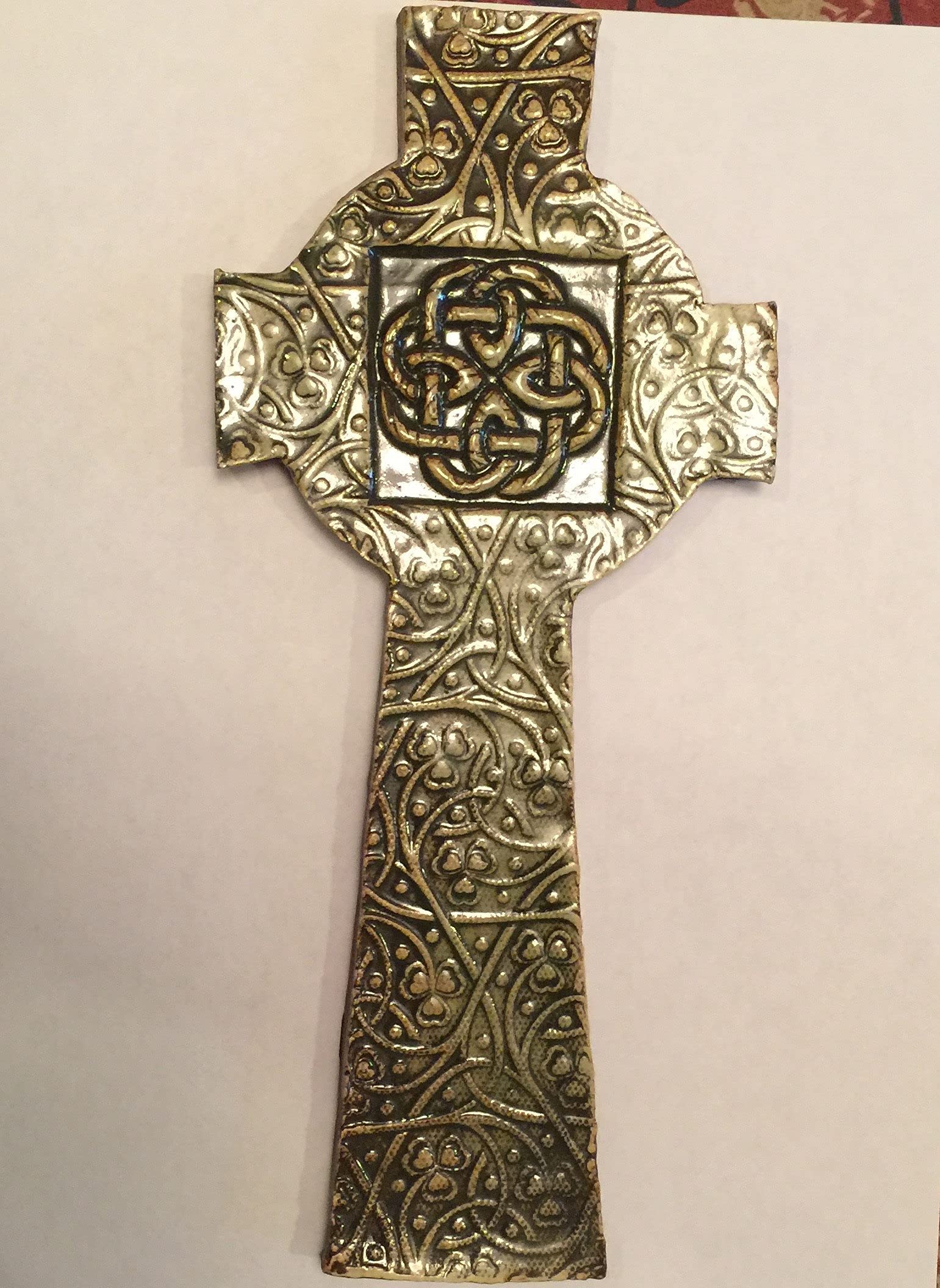 IRISH CLOVER KNOT Embossing Rolling Pin. Dough Roller with Shamrock Pattern for Homemade Cookies and Pottery by Algis Crafts