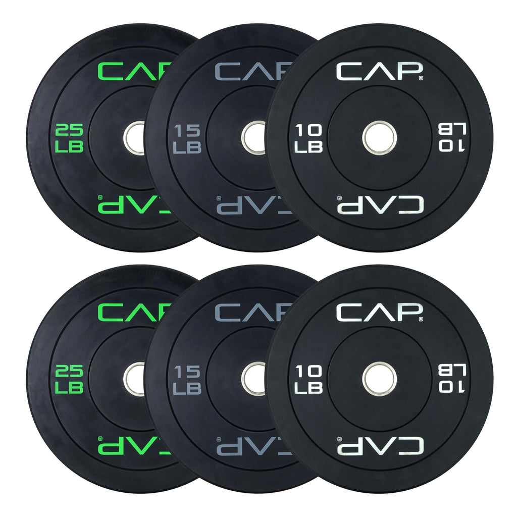 CAP 260lb Competition Olympic Bumper Plate Weight Set