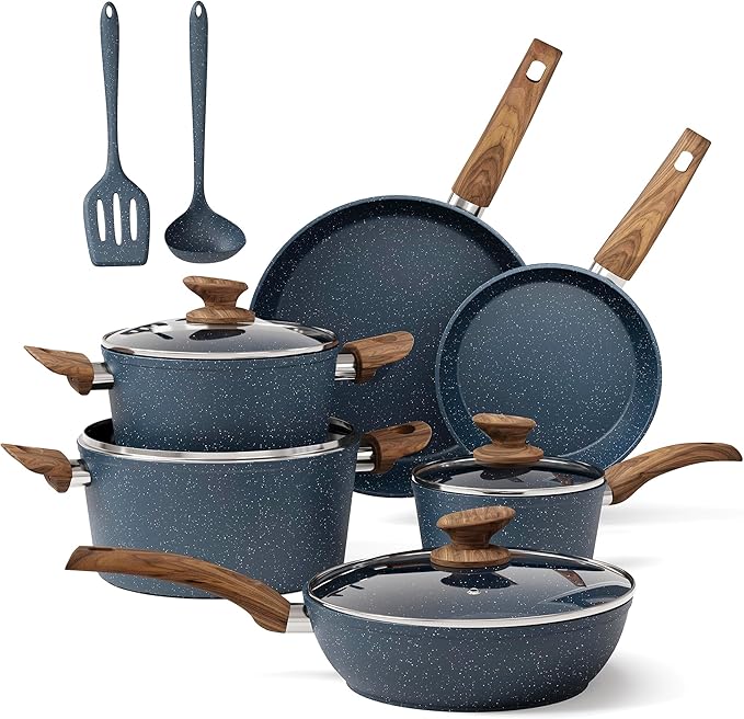 MAISON ARTS 12 Piece Kitchen Cookware Sets, Pots and Pans Set Non Stick
