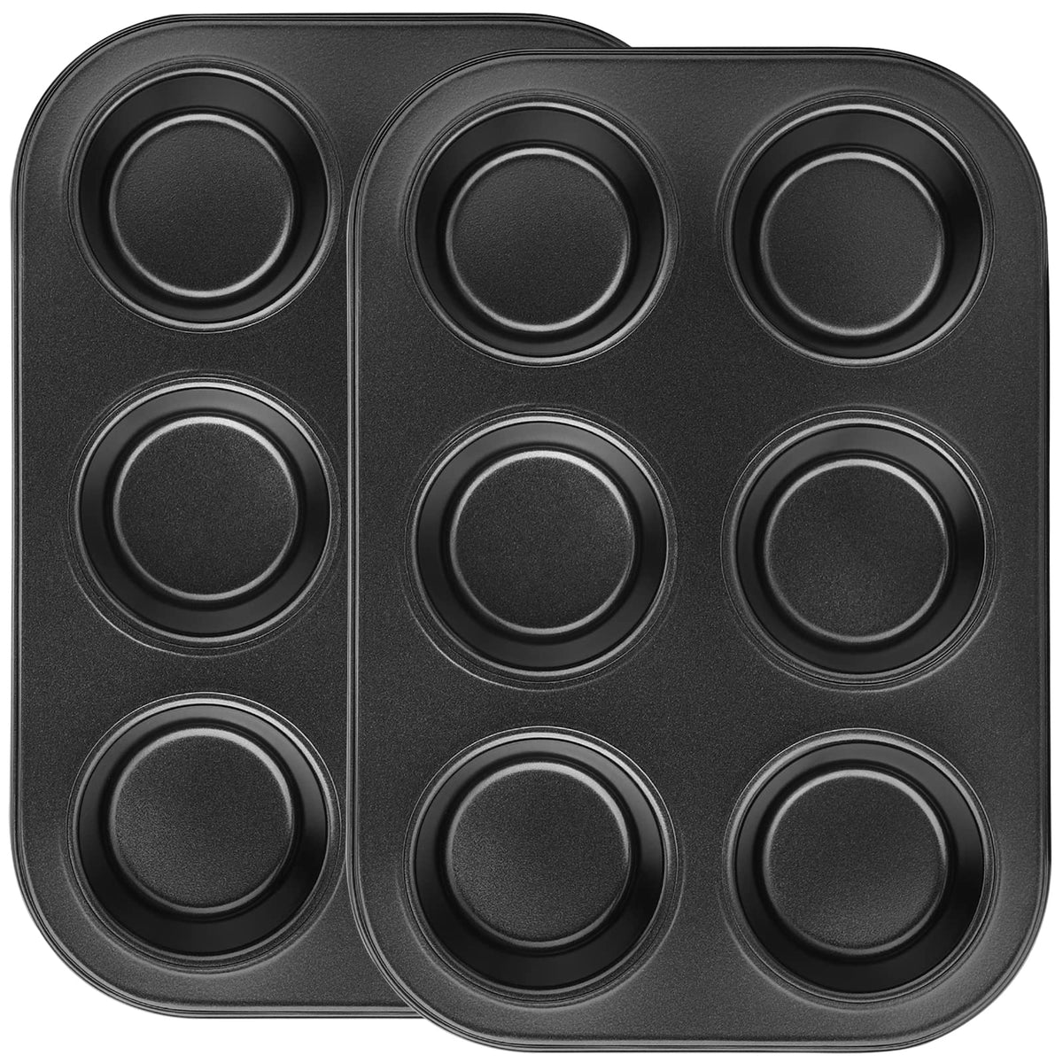 Beasea Nonstick Mini Muffin Pan 24 Cups, 2 Pack 24 Mini Small Tiny Cup Non Stick Muffin Baking Pan Tin Tray Carbon Steel Bakeware Individual Cupcake Baking Pan - Gold