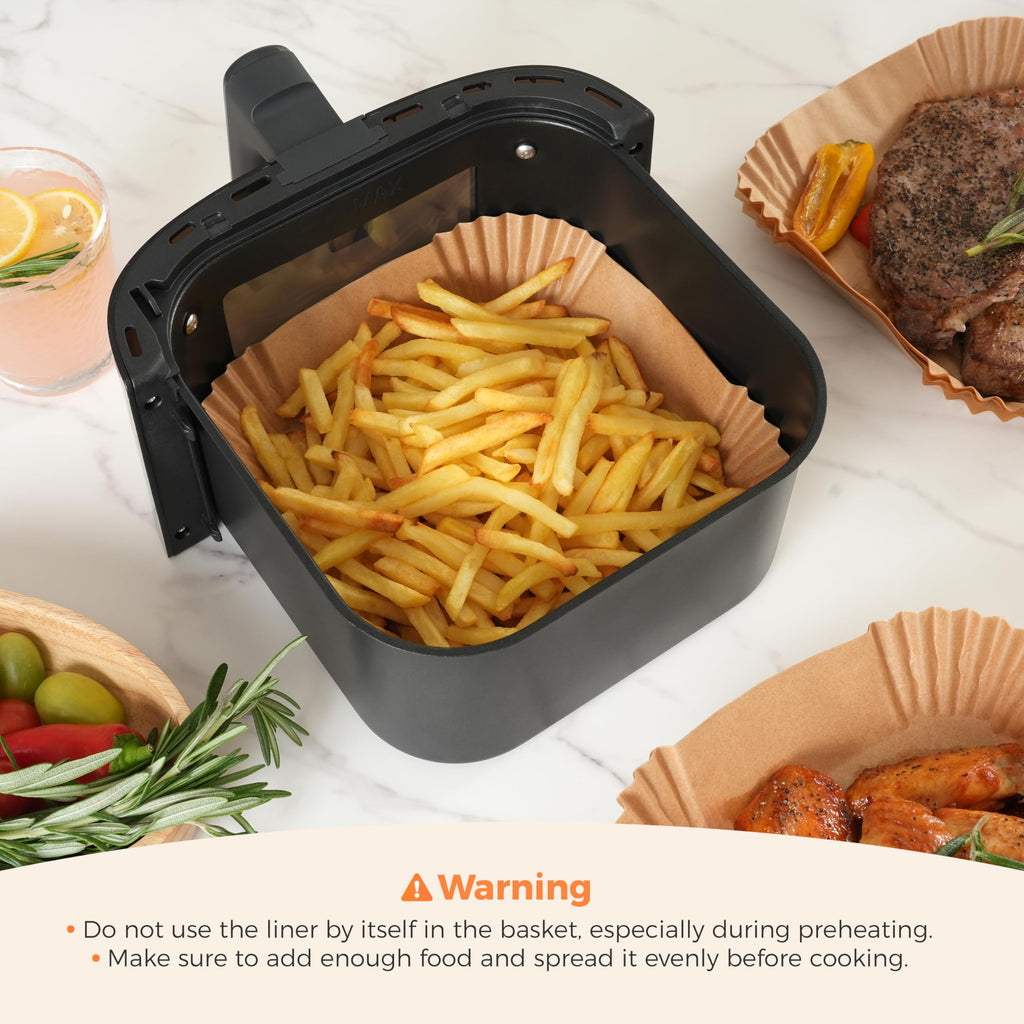 Tastee Air Fryer Liners for 3-6QT Air Fryer Baskets, 100Pcs
