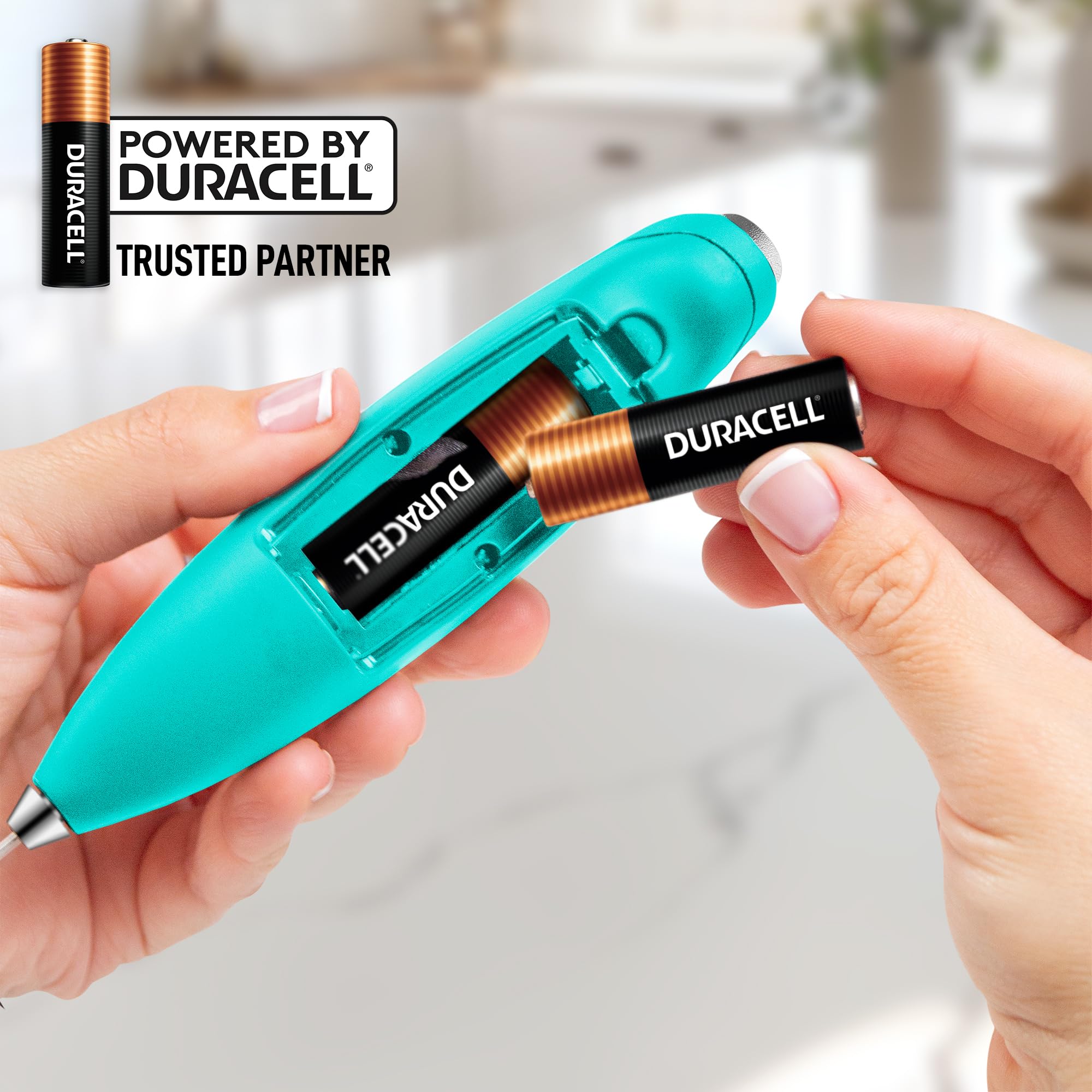 Zulay Kitchen Powerful Milk Frother Wand With Duracell Batteries - Ultra Fast Handheld Drink Mixer - Electric Whisk Foam Maker for Coffee, Lattes, Cappuccino & Matcha - Double Whisk - Caribbean Aqua