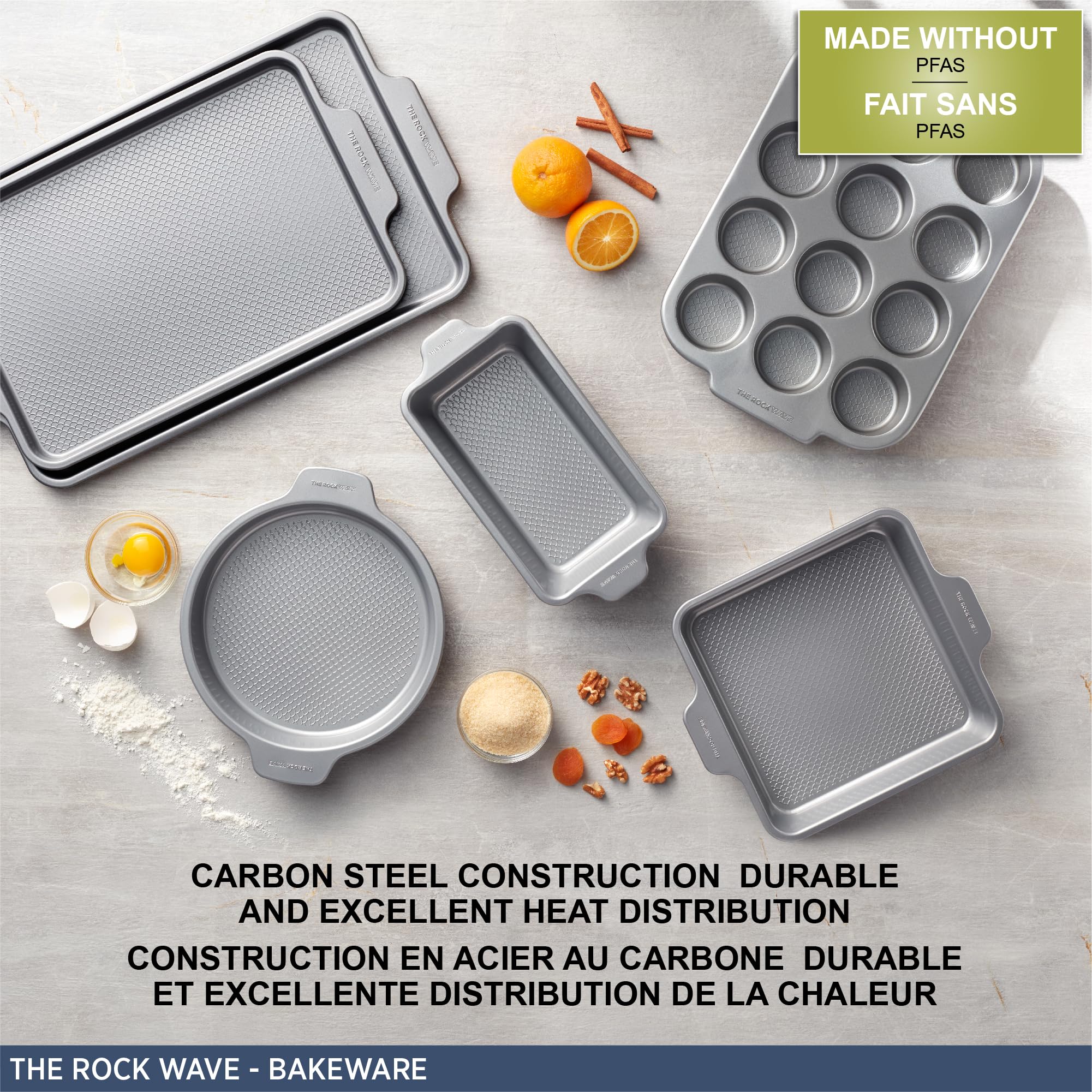 Starfrit The Rock Wave Carbon Steel Non-Stick Wave.Tec Ovenware 9" (23cm) Square Dish