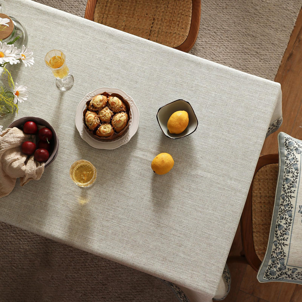 ISAENNE Designer Linen Rectangular Long Tablecloth,118"x67"-Segerman B