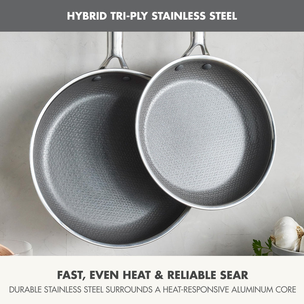 GreenPan Hybrid 2 Piece (9.5" & 11") Stainless Steel & Ceramic Skillet Set