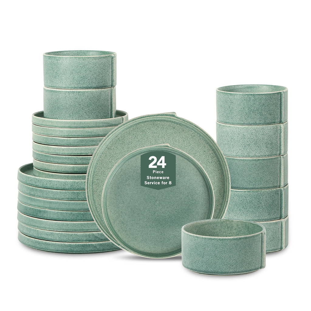 Stone Lain Bao 4-Piece Salad Plate Set Stoneware, Beige