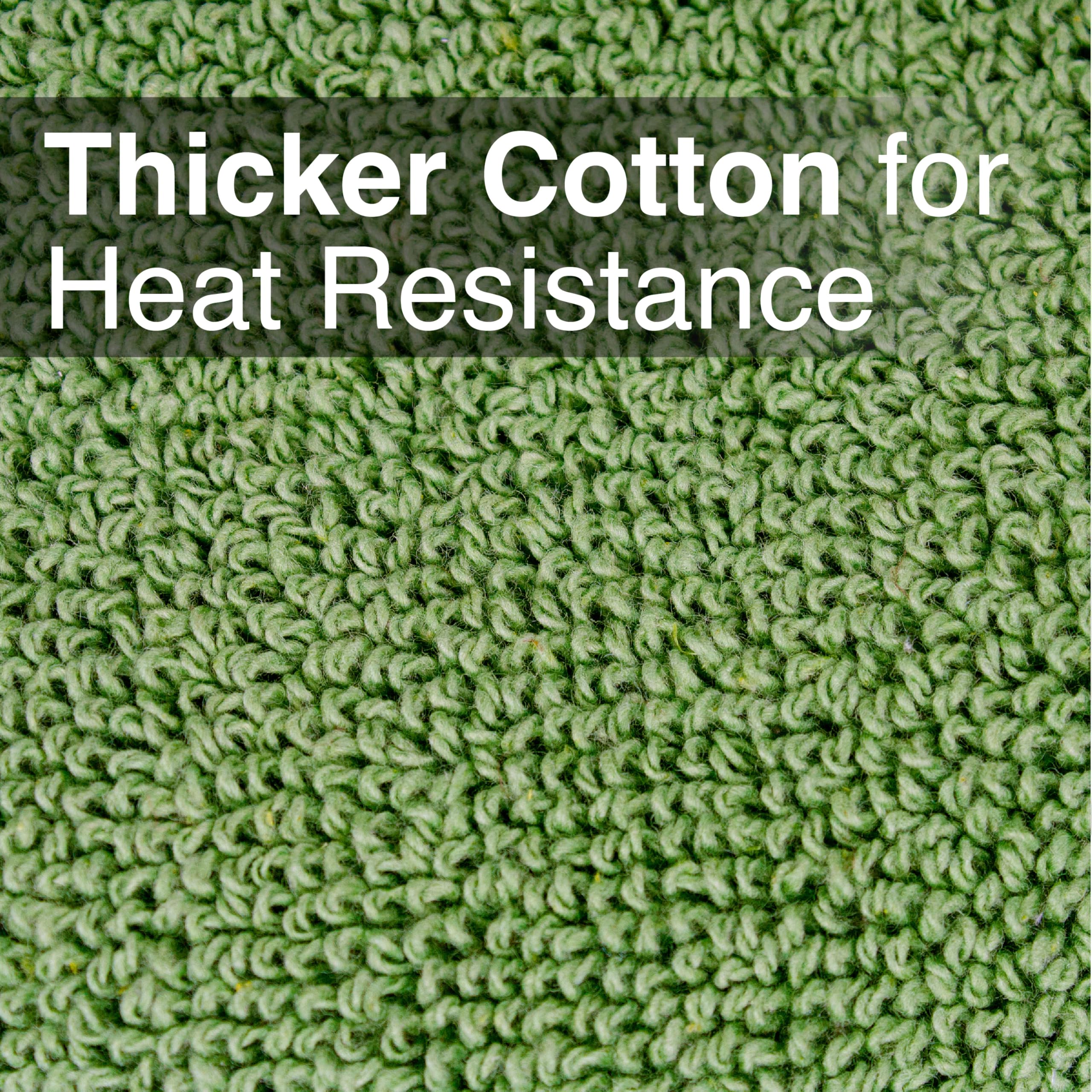 RITZ Terry Potholder & Hot Pad: Unparalleled Heat Resistant, Durable 100% Cotton – Ergonomically Designed for Optimal Grip – Easy-Care Machine Washable – 4-Pack, Cactus Green