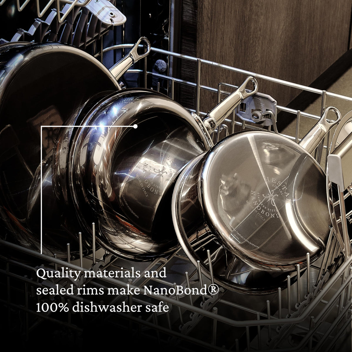 Hestan - NanoBond Collection - Titanium Stainless Steel Saucier Pan with Lid, Induction Cooktop Compatible, 2-Quart