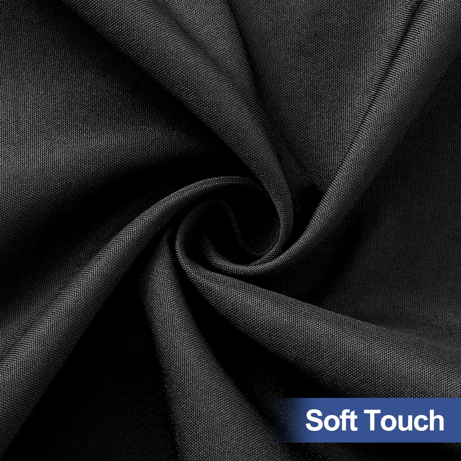 homing Rectangle Table Cloth Cover, Water-Resistant Polyester Elastic Fitted Tablecloth, Fits for 6 Foot Folding Tables, Washable Table Protector for Picnic, Camping, Outdoor (Black, 30" x 72")