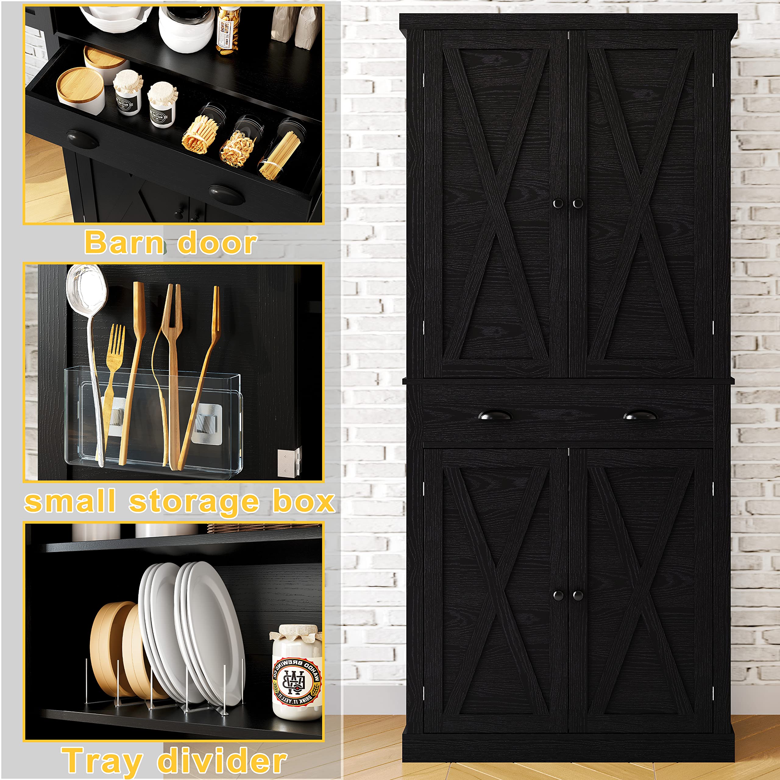 IRONCK Storage Cabinet with Drawers and Doors for Living Room and Entryway