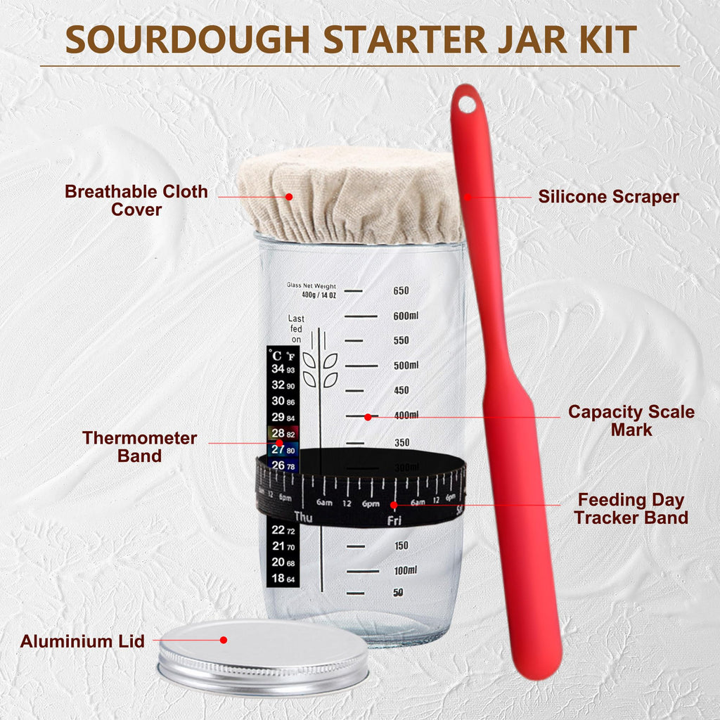 Complete Sourdough Starter Kit, Banneton Bread Proofing Basket