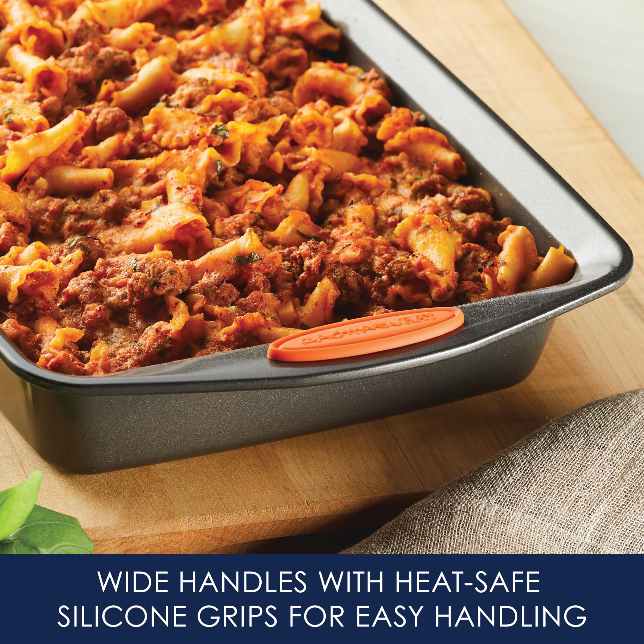 Rachael Ray Nonstick Rectangle Cake Pan, 9x13 Baking Pan