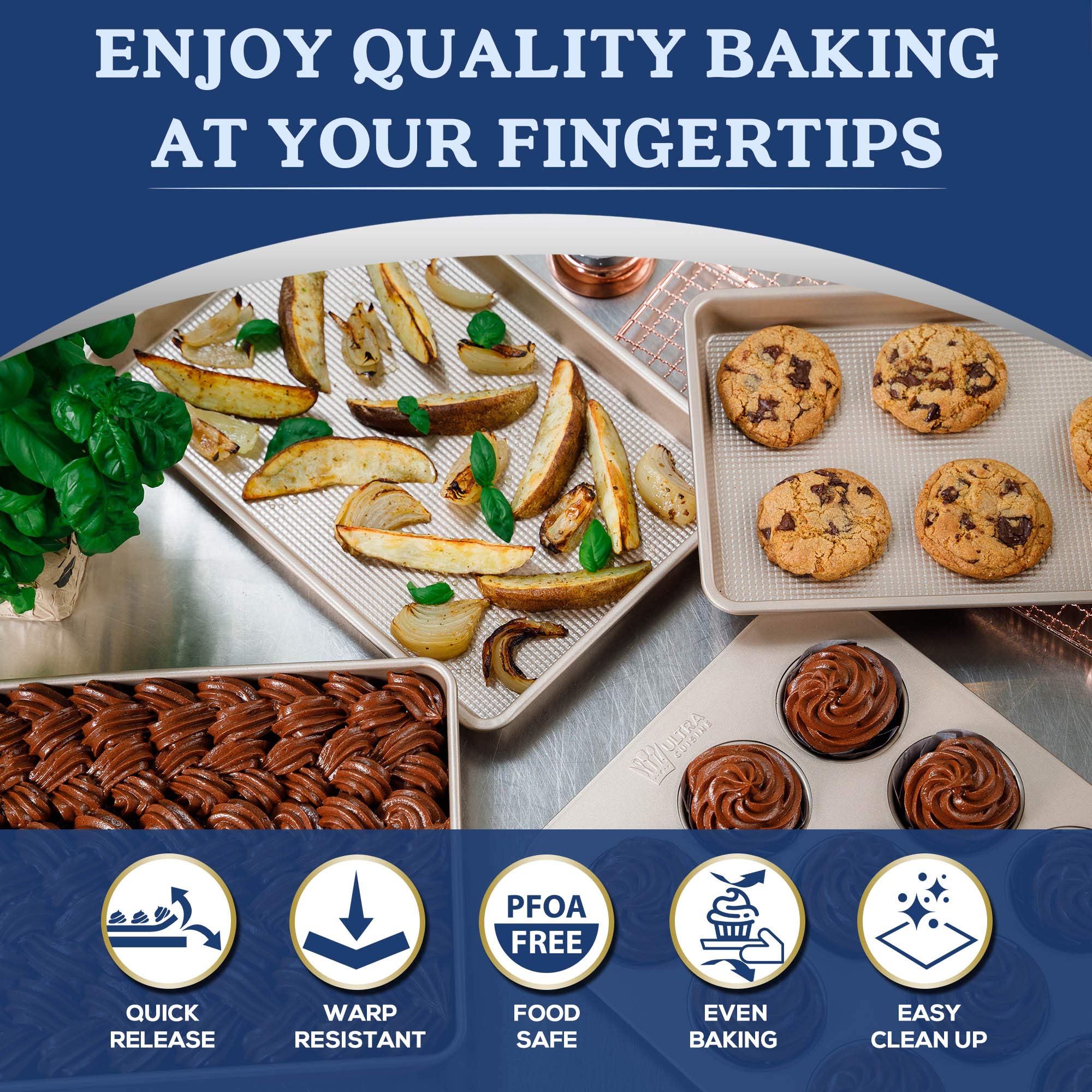 Ultra Cuisine Nonstick Half Sheet Baking Pan -13 x 18 inch