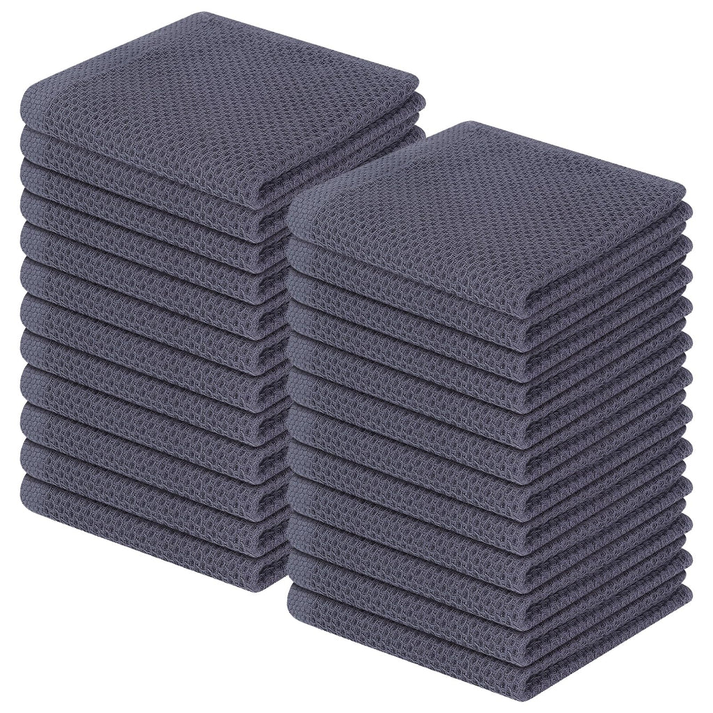 Homaxy 100% Cotton Waffle Weave Kitchen Dish Cloths, Ultra Soft Absorbent Quick Drying Dish Towels, 12 x 12 Inches — 12 X 12 - 24 Pack
