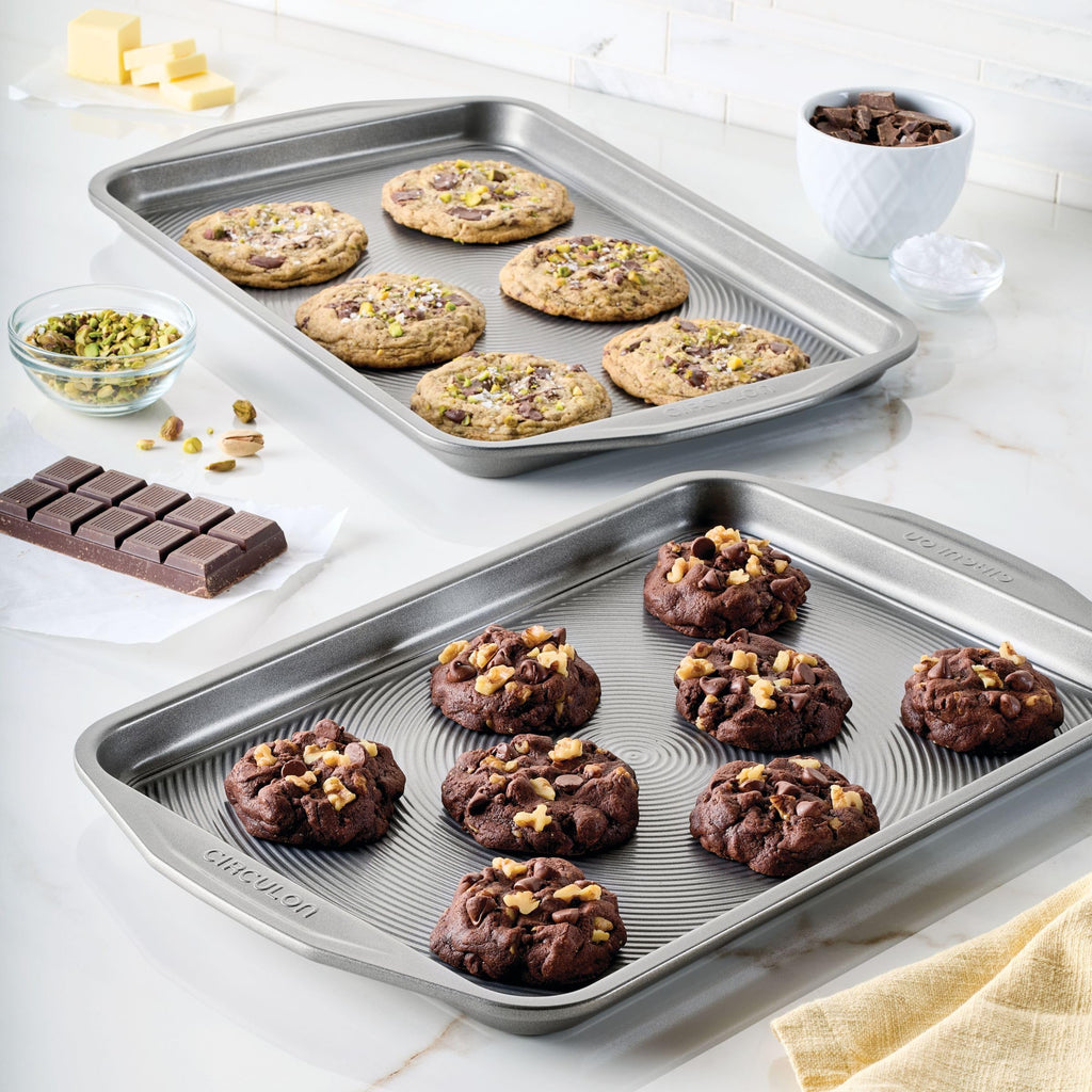 Circulon Nonstick Bakeware Set, Cookie Sheets for Baking Nonstick, 2-Piece, Gray