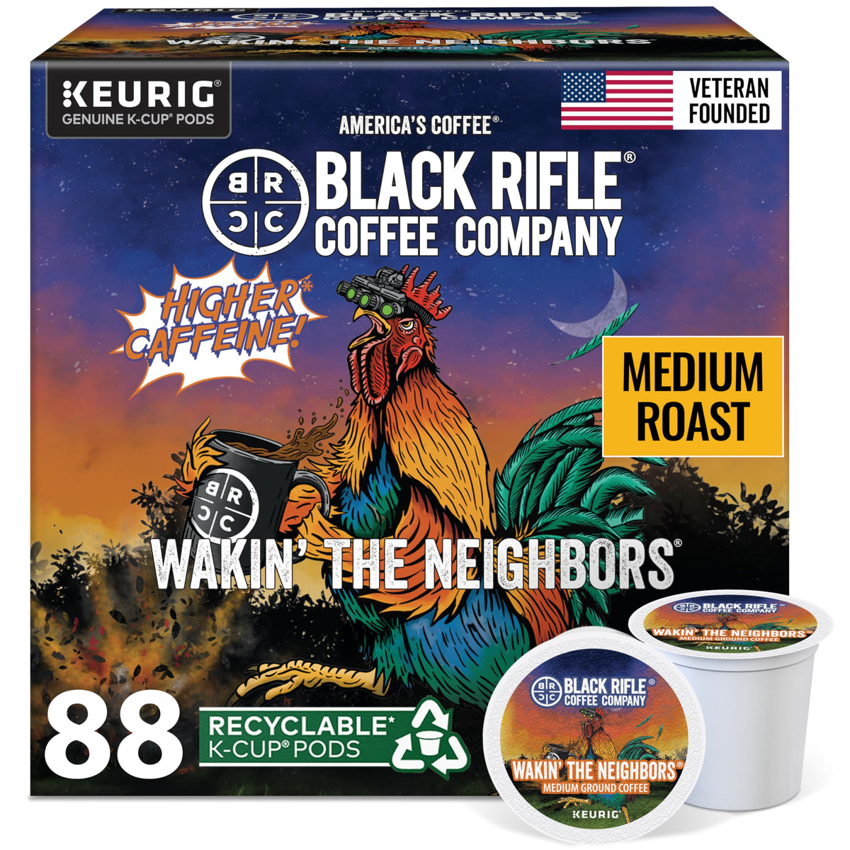 Black Rifle Coffee Medium Roast K Cup Coffee Vanilla Bomb 12 Count