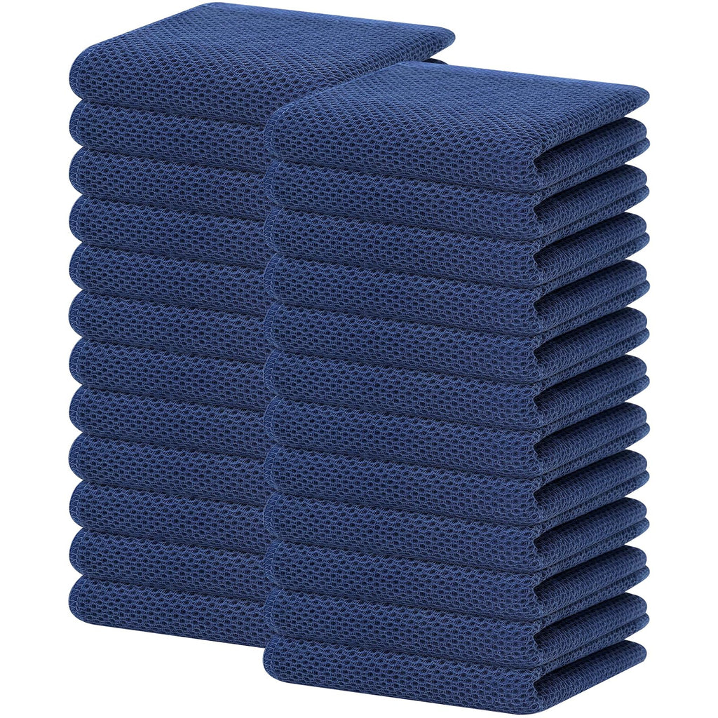 Homaxy 100% Cotton Waffle Weave Kitchen Dish Cloths, Ultra Soft Absorbent Quick Drying Dish Towels, 12 x 12 Inches — 13 X 28 - 24 Pack