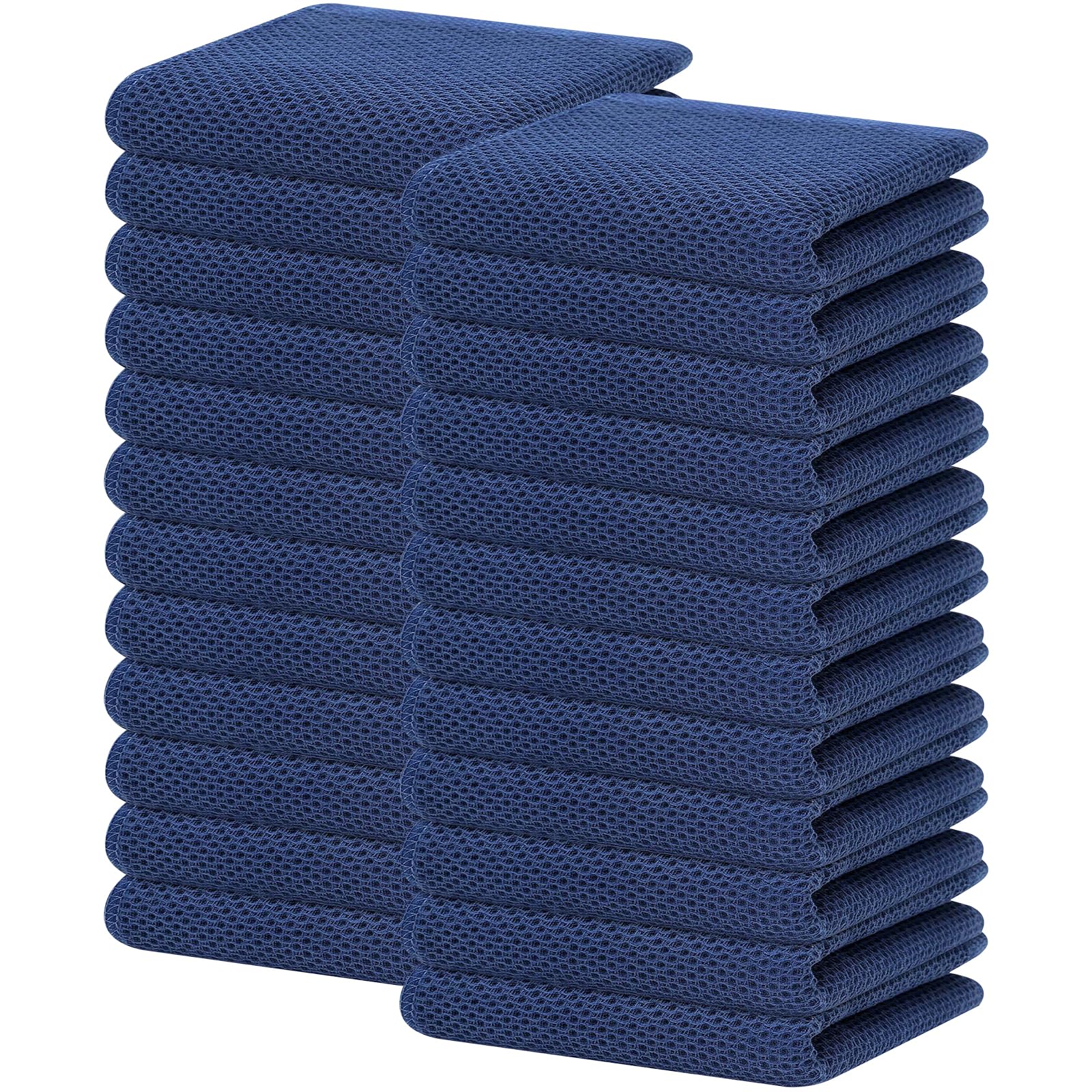 Homaxy 100% Cotton Waffle Weave Kitchen Dish Cloths, Ultra Soft Absorbent Quick Drying Dish Towels, 12 x 12 Inches — 13 X 28 - 24 Pack