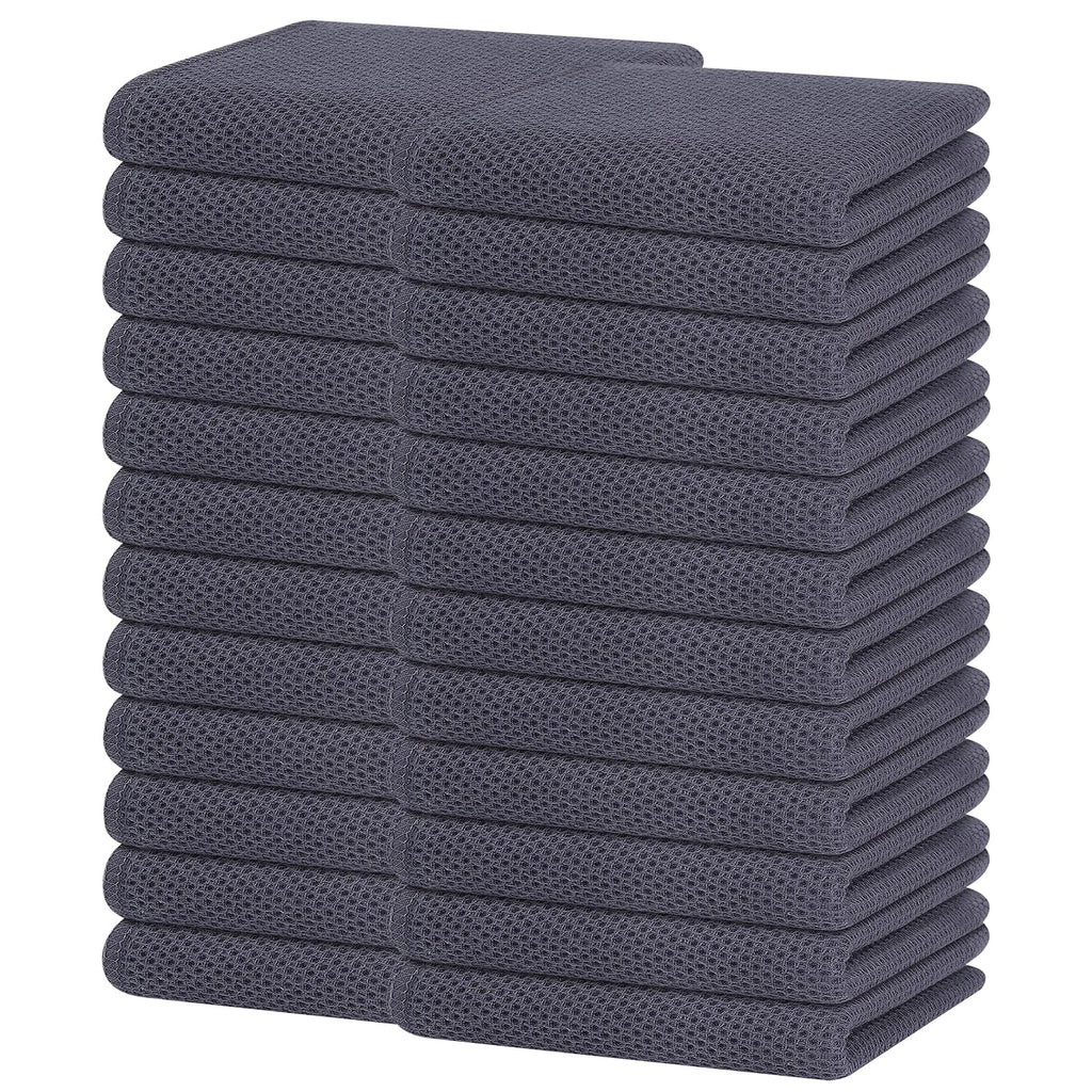 Homaxy 100% Cotton Waffle Weave Kitchen Dish Cloths, Ultra Soft Absorbent Quick Drying Dish Towels, 12 x 12 Inches — 13 X 28 - 24 Pack