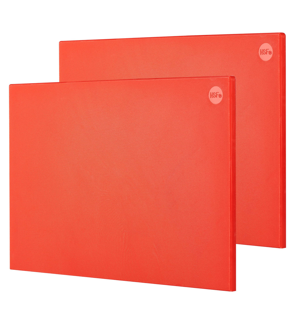 CURTA 2-Pack Green Cutting Boards for Kitchen, 18" x 12" x 0.5" Color Coded Plastic Chopping Board with Anti Slip Surface Dishwasher Safe
