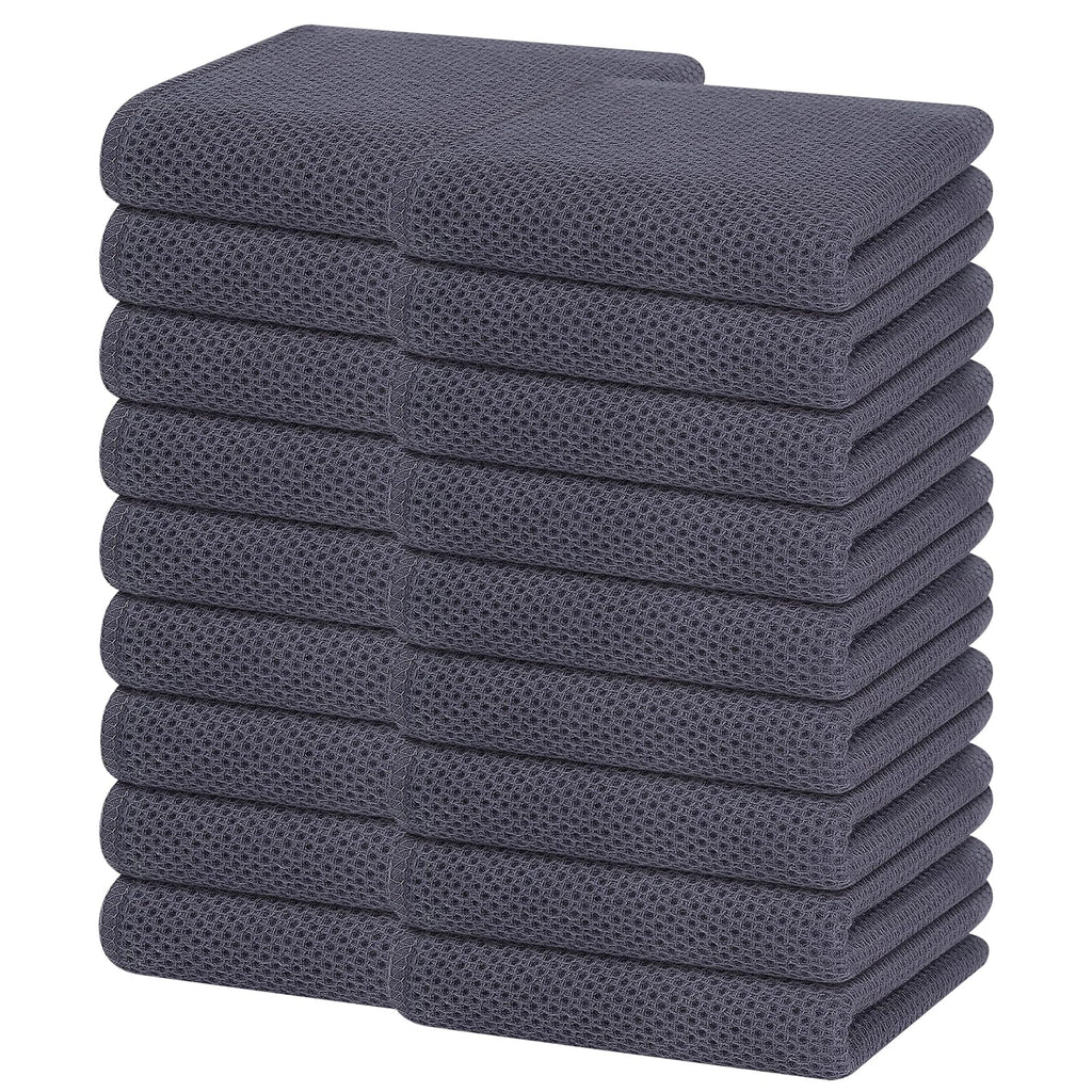 Homaxy 100% Cotton Waffle Weave Kitchen Dish Cloths, Ultra Soft Absorbent Quick Drying Dish Towels, 12 x 12 Inches — 13 X 28 - 18 Pack