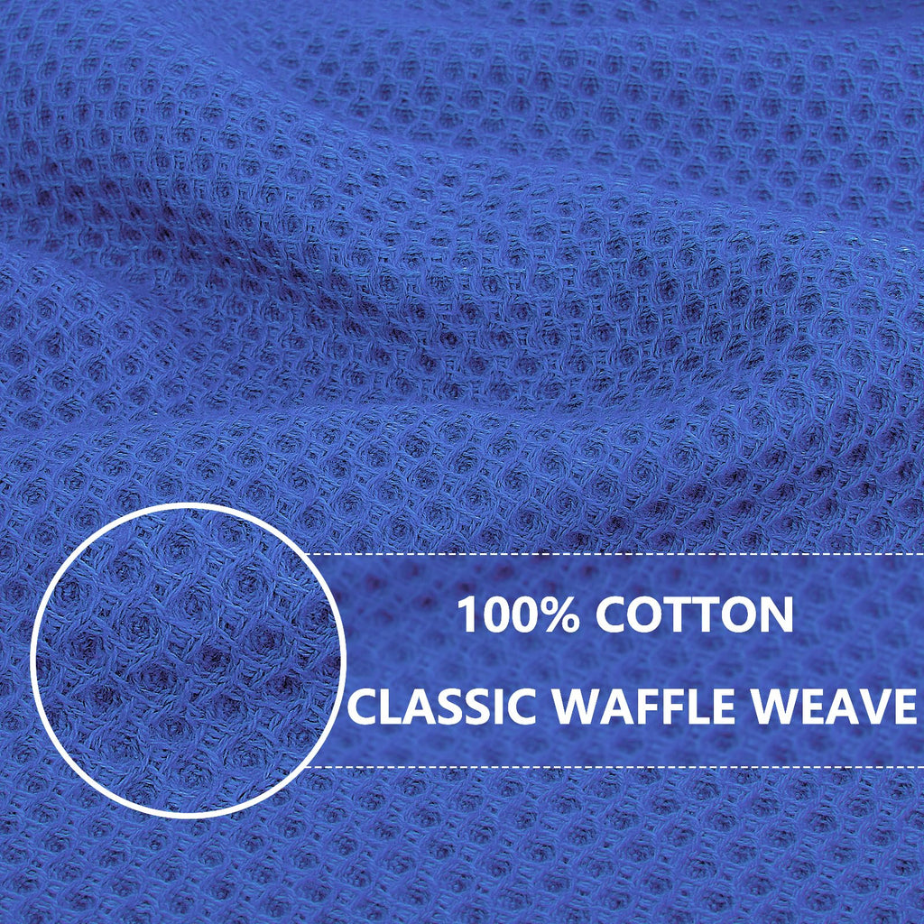 Homaxy 100% Cotton Waffle Weave Kitchen Dish Cloths, Ultra Soft Absorbent Quick Drying Dish Towels, 12 x 12 Inches, 12-Pack, Blueberry
