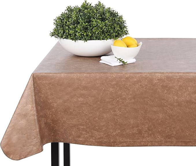 Yourtablecloth Heavy Duty Vinyl Rectangle or Square Tablecloth – 6 Gauge Heavy Duty Tablecloth – Flannel Backed – Wipeable Tablecloth with Vivid Colors & Many Sizes 52 x 90 Mint