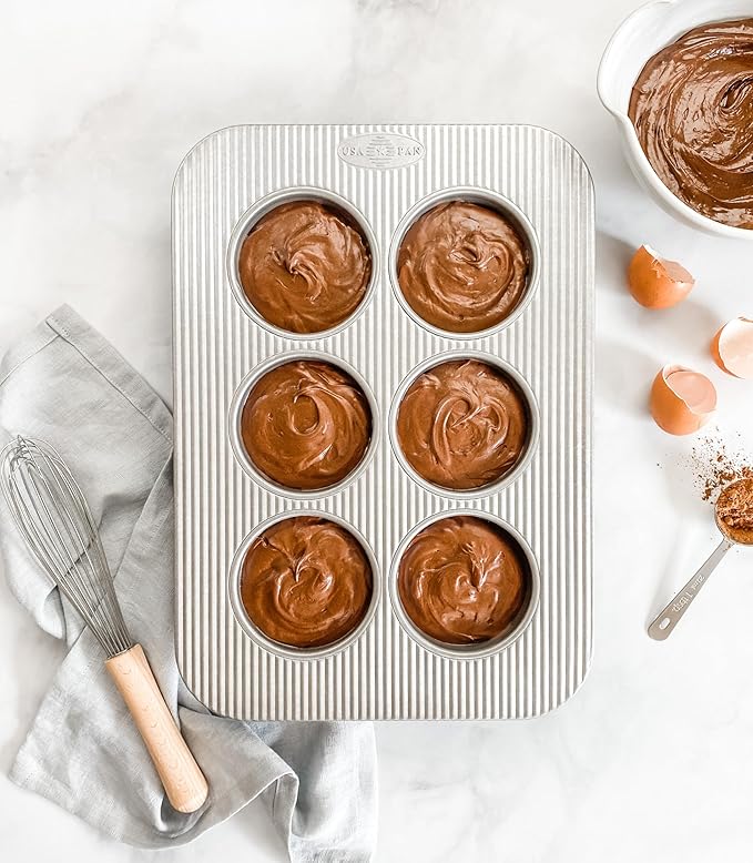 USA Pan Nonstick Toaster Oven 6 Cup Muffin Pan, Aluminized Steel