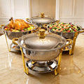 Frizoky Gold Accent Chafing Dishes for Buffet, 6QT 4 Pack