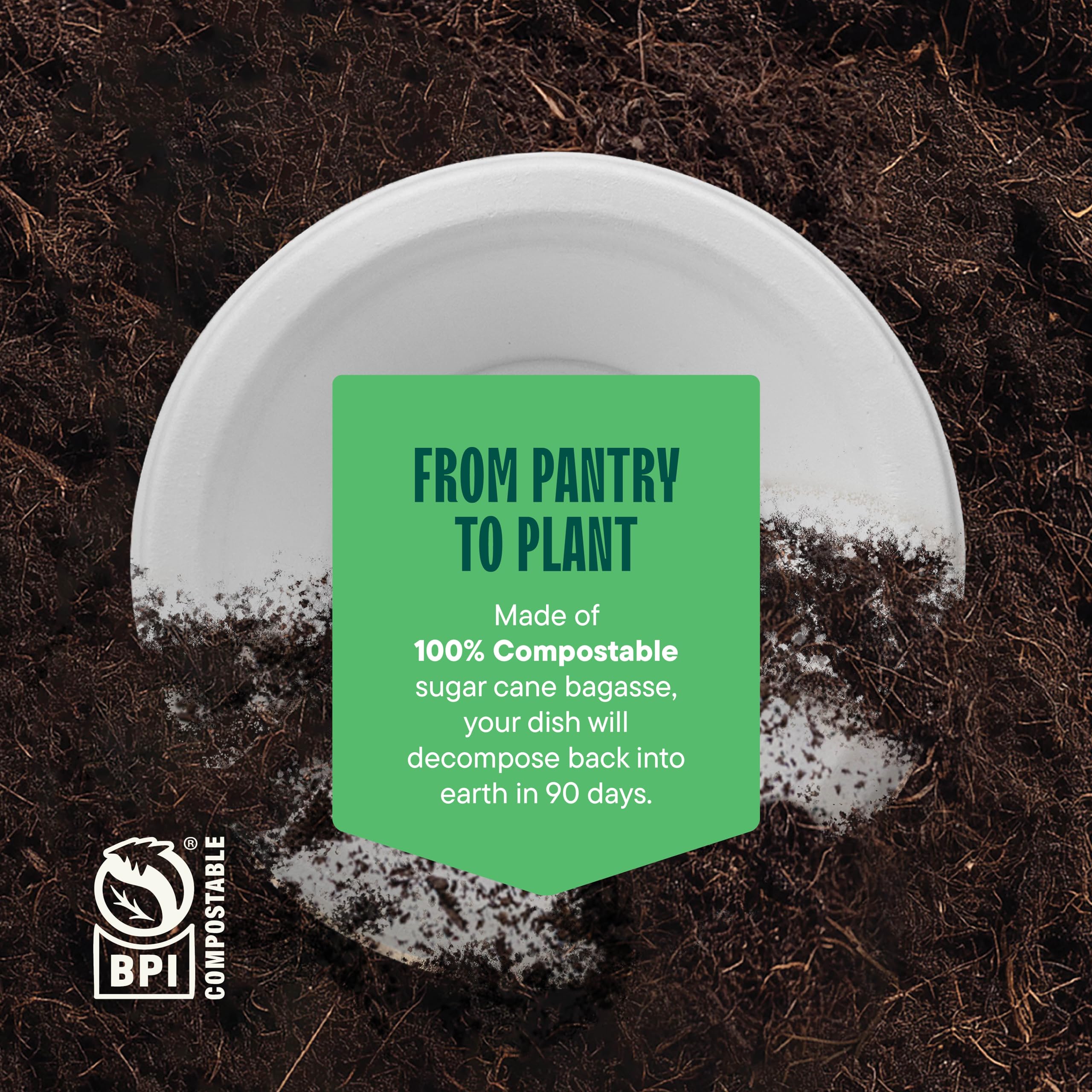 100% Compostable Paper Bowls 12 oz. [1000 Count] Heavy-Duty Soup Bowls - Natural White Color Unbleached Bagasse Bowls - Eco-Friendly Disposable Biodegradable Sugarcane - [Bulk Case 8 x 125 Pack]