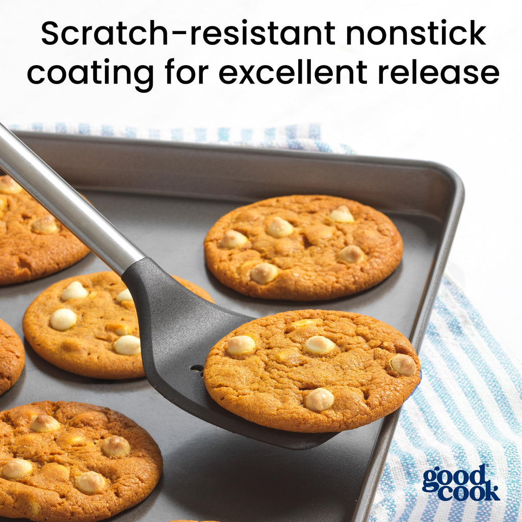 GoodCook Everyday Nonstick Baking Sheet Set, 3 Pack Includes Small (13×9) Medium (15×1) and Large (17×11) Pans Carbon Steel Construction Cookie Sheets Bakeware Set, Gray