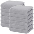 Homaxy 100% Cotton Waffle Weave Kitchen Dish Towels, Ultra Soft Absorbent Quick Drying Cleaning Towel, 13 x 28 Inches, 12-Pack, Light Gray