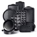 Country Kitchen Nonstick Stackable Bakeware Set - Durable, Easy Release Baking Set, Black, 10 Pcs