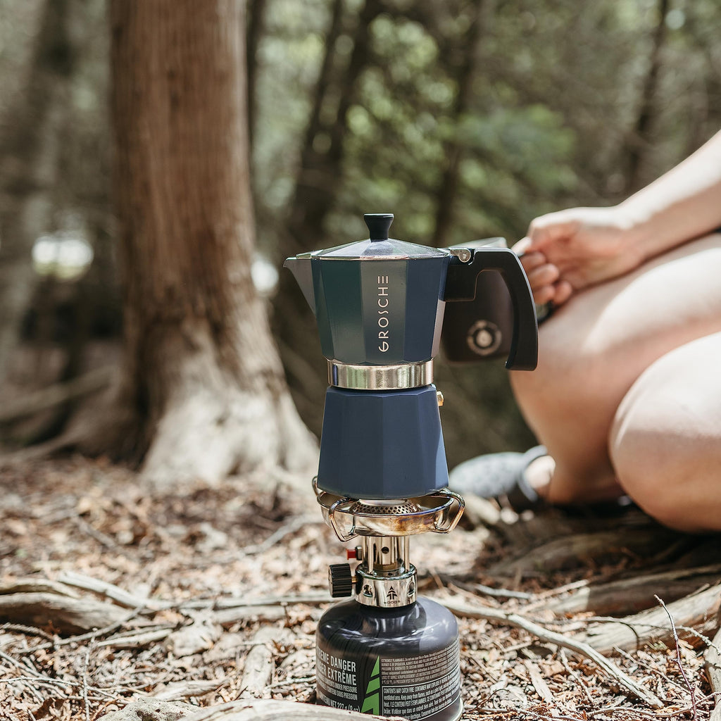 GROSCHE Milano Stovetop Espresso Maker Moka Pot 6 espresso Cup, 9.3 oz Blue