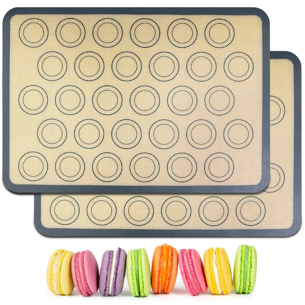 HOOMIL Macaron Silicone Baking Mats, 16.5 x 11.6 Inch, 2-Pack
