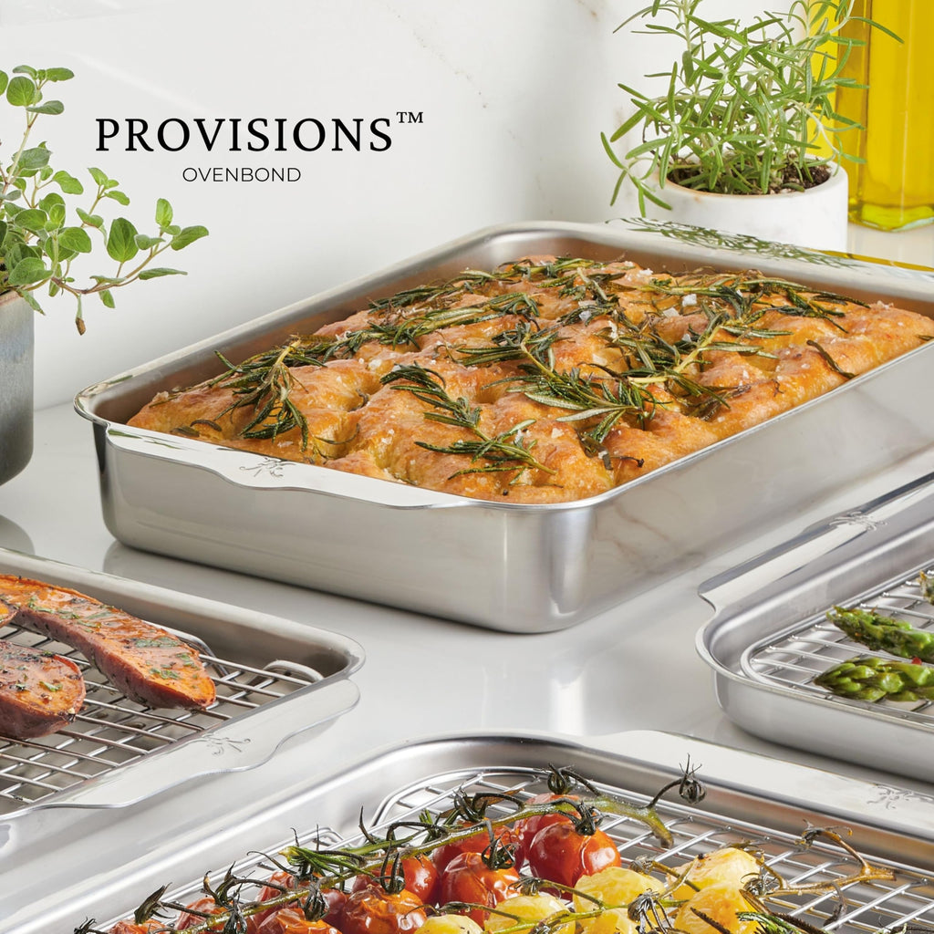 Hestan Provisions OvenBond – 9" x 13" Tri-ply Rectangular Stainless Steel Baking Pan