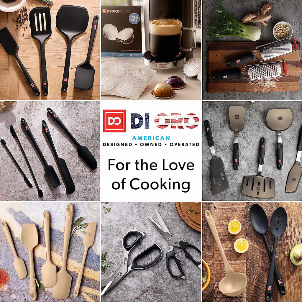 DI ORO Silicone Spatula Set - 600F Heat Resistant, 4-Pc Clay