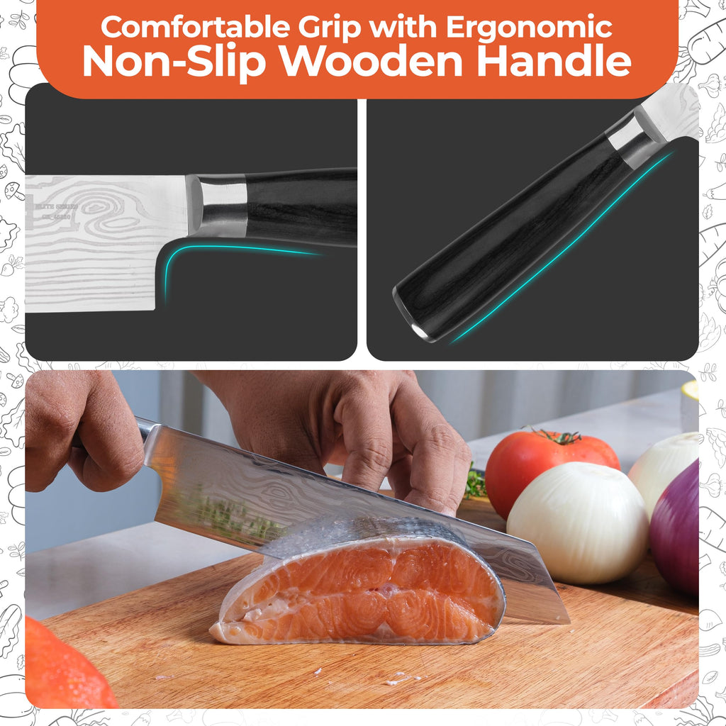 Gidli 8 Inch Chef Knife Set with Diamond Sharpener - Sharp Kitchen Knife